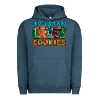 Pigment Midnight Navy just a girl who loves cookies Urban Hoodie - AdoDesignShop