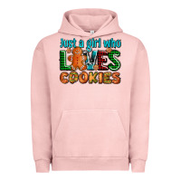 Pigment Salmon just a girl who loves cookies Urban Hoodie - AdoDesignShop