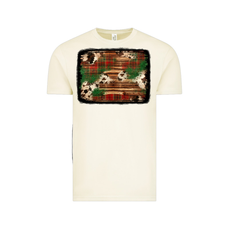 Christmas Buffalo Plaid Cowhide Background Vintage Tee by Jasminsmagicworld | Teevron