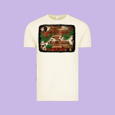Christmas Buffalo Plaid Cowhide Background Vintage Tee Designed By Jasminsmagicworld