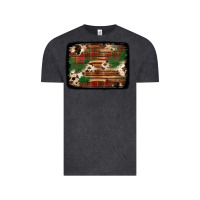 Vintage Black christmas buffalo plaid cowhide background Vintage Tee - Jasminsmagicworld