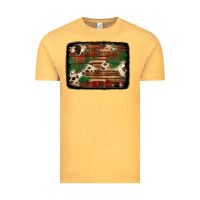 Vintage Mustard christmas buffalo plaid cowhide background Vintage Tee - Jasminsmagicworld