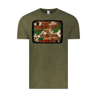 Vintage Olive christmas buffalo plaid cowhide background Vintage Tee - Jasminsmagicworld