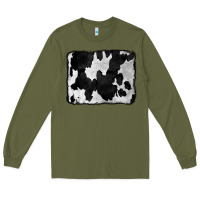 Army Green Cowhide Long Sleeve Tee - CowCowDesign