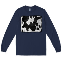 Navy Cowhide Long Sleeve Tee - CowCowDesign