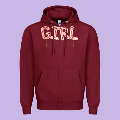 Girl Balloon Zipper Hoodie Designed By Artiststas