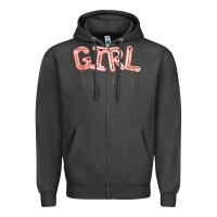 Charcoal Heather Girl balloon Zipper Hoodie - Artiststas