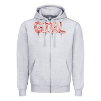 Heather Grey Girl balloon Zipper Hoodie - Artiststas