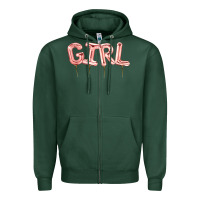 Sports Green Girl balloon Zipper Hoodie - Artiststas