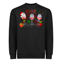 Black Merry Christmas Heavyweight Sweatshirt - CowhideDigitalArt