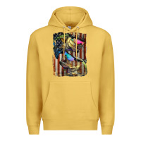 Antique Gold American Flag With Bass Fish Premium Hoodie - LillyAllenDesigns