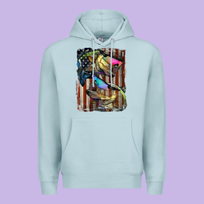 American Flag With Bass Fish Premium Hoodie Designed By Lillyallendesigns