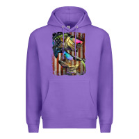 Purple American Flag With Bass Fish Premium Hoodie - LillyAllenDesigns