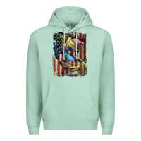 Seafoam American Flag With Bass Fish Premium Hoodie - LillyAllenDesigns
