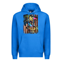 True Royal American Flag With Bass Fish Premium Hoodie - LillyAllenDesigns