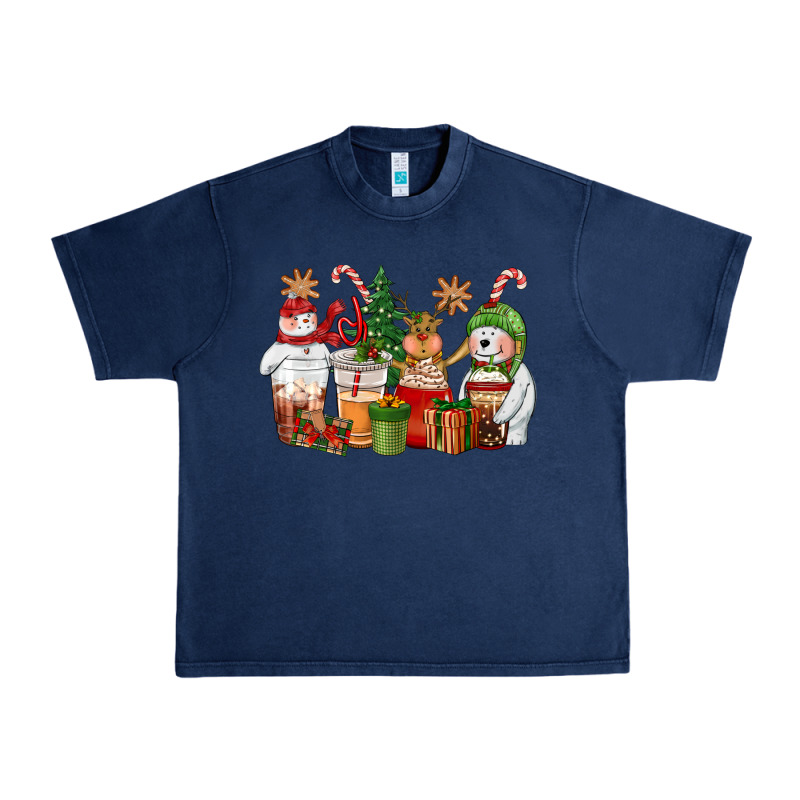 Christmas Polar Bear Reindeer And Snowman Coffee C Urban Heavy Tee by CowGirlArtShop | Teevron
