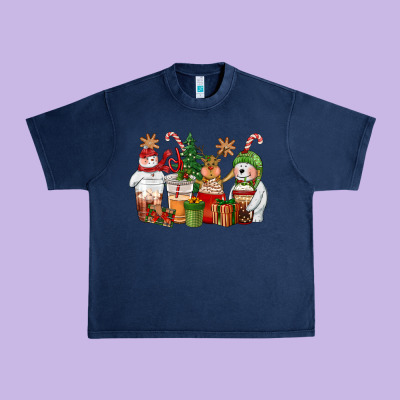 Christmas Polar Bear Reindeer And Snowman Coffee C Urban Heavy Tee Designed By Cowgirlartshop
