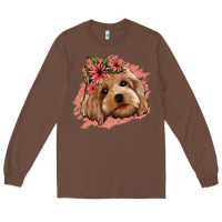 Chestnut cockapoo floral pink glitter Long Sleeve Tee - Jasminsmagicworld