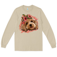 Mushroom cockapoo floral pink glitter Long Sleeve Tee - Jasminsmagicworld