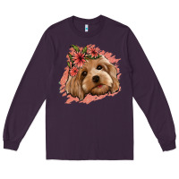 Plum cockapoo floral pink glitter Long Sleeve Tee - Jasminsmagicworld