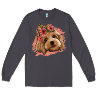 Smoke cockapoo floral pink glitter Long Sleeve Tee - Jasminsmagicworld