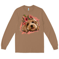 Toasted Coconut cockapoo floral pink glitter Long Sleeve Tee - Jasminsmagicworld
