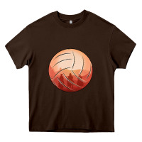 Chocolate Brown Cowboy Sunset Volleyball Heavy Core Tee - Bettercallsaul