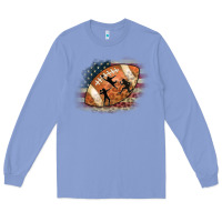 Colony Blue American Football Flag Players Long Sleeve Tee - CowCowDesign