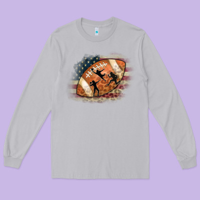American Football Flag Players Long Sleeve Tee Designed By Cowcowdesign