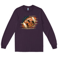 Plum American Football Flag Players Long Sleeve Tee - CowCowDesign