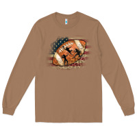 Toasted Coconut American Football Flag Players Long Sleeve Tee - CowCowDesign