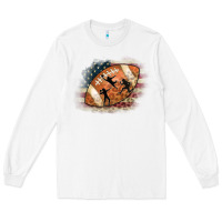 White American Football Flag Players Long Sleeve Tee - CowCowDesign