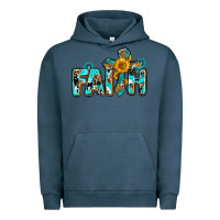 Pigment Midnight Navy faith with cross ado Urban Hoodie - AdoDesignShop