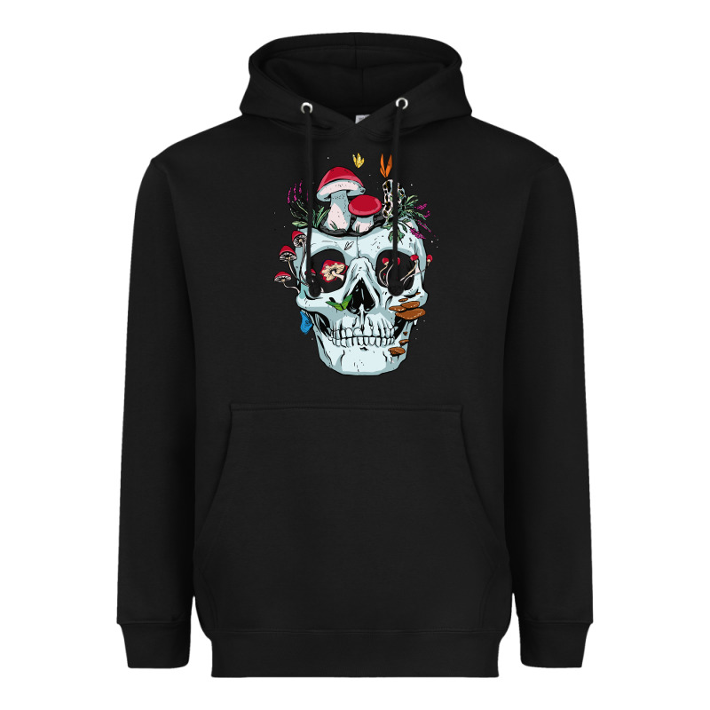 Halloween Skull Collector Mushrooms Flowers And Butterflies Sweatshirt Heavyweight Hoodie by trangStudio | Teevron