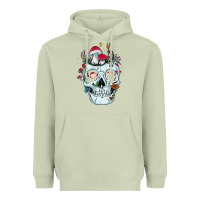Matcha halloween skull collector mushrooms flowers and butterflies sweatshirt Heavyweight Hoodie - trangStudio