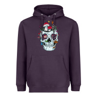Plum halloween skull collector mushrooms flowers and butterflies sweatshirt Heavyweight Hoodie - trangStudio