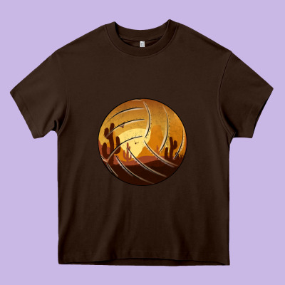Desert Cactus Sunset Volleyball Heavy Core Tee Designed By Bettercallsaul