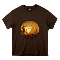 Chocolate Brown Desert Cactus Sunset Volleyball Heavy Core Tee - Bettercallsaul