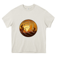 Cream Desert Cactus Sunset Volleyball Heavy Core Tee - Bettercallsaul