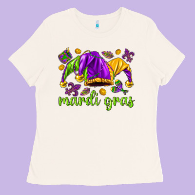 Mardi Gras With Jester Ladies Tee Designed By Nancycooperartshop