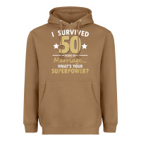 Toasted Coconut 50 years of marriage superpower 50th wedding anniversary Heavyweight Hoodie - trangStudio
