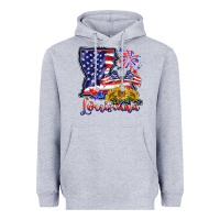 Heather Grey 4th of july  louisiana map Heavyweight Hoodie - BarkalooDesign