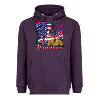 Plum 4th of july  louisiana map Heavyweight Hoodie - BarkalooDesign