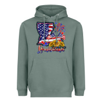 Sage 4th of july  louisiana map Heavyweight Hoodie - BarkalooDesign