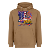Toasted Coconut 4th of july  louisiana map Heavyweight Hoodie - BarkalooDesign