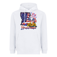 White 4th of july  louisiana map Heavyweight Hoodie - BarkalooDesign
