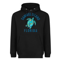 Black sanibel island beach design  sea turtle illustration gift pullover hoo Heavyweight Hoodie - trangStudio