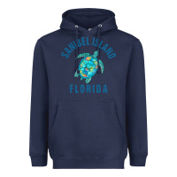 Navy sanibel island beach design  sea turtle illustration gift pullover hoo Heavyweight Hoodie - trangStudio