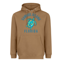 Sanibel Island Beach Design  Sea Turtle Illustration Gift Pullover Hoo Heavyweight Hoodie | Teevron
