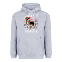 Heather Grey Kids Boxer Dog Just A Girl Who Loves Boxers Gift Heavyweight Hoodie - trangStudio